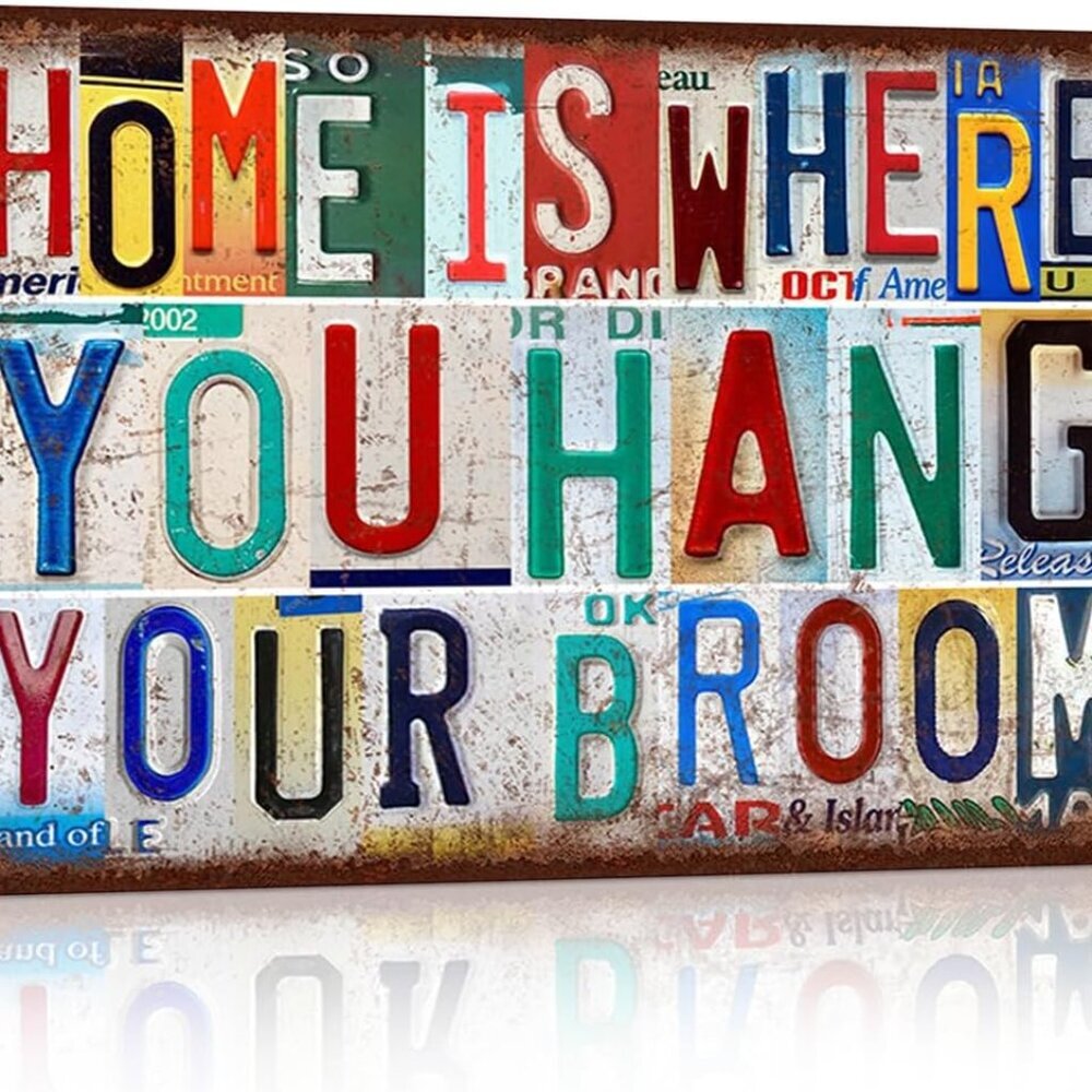 Vintage Wall Decor Inspirational Quotes Metal Sign Tin Signs Poster - Home Is Wh